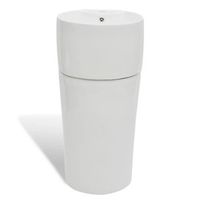 lavabo de bano moderno  lavabo de pie redondo de ceramica hueco de grifodesague blanco
