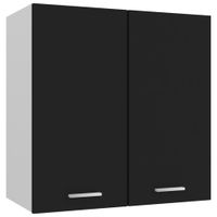 armario colgante de cocina madera ingenieria negro 60x31x60 cm