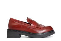 mocasin mujer de piel con flecos wine 36