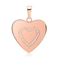 colgante corazon acero rosado 26 circonitas