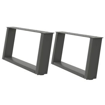 Patas De Mesa Centro Forma U 2 Uds | Patas Para Mesa Acero Antracita 60x(30-31) Cm