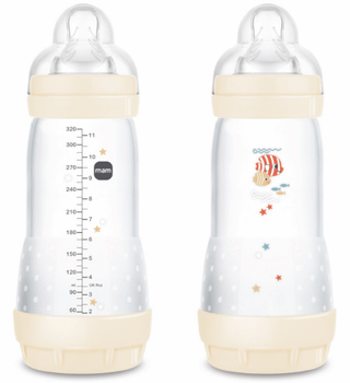 MAM Biberón Easy Start Anti-colic Flujo Rápido Neutro Brillante +4m 320 ml 2 uds