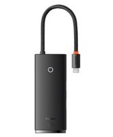 hub baseus 4 puertos 5gbps modelo wkqx050101 usb-c hdmi sd abs negro