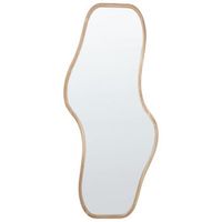 espejo de pared moderno marco de madera de paulownia clara forma irregular con ganchos biollet