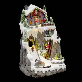 Escalador Musical Papá Noel Iluminado 17 Leds