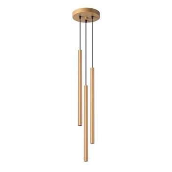 Lámpara colgante vacu dorado, 3 luces