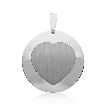Colgante de plata rodiado en forma de corazón