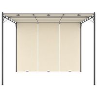 3x3x225 cm acero con recubrimiento en polvo y tejido 100  poliester - crema