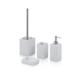 Set de accesorios de baño de resina blanca de 4 piezas