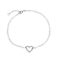 pulsera corazon para mujer en oro blanco de 14 quilates