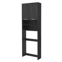 armario para lavadora con 2 puertas 1875x63 cm gris oscuro ml-design