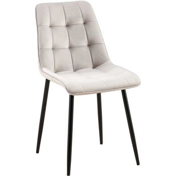 Silla De Comedor Gifford Con Funda De Terciopelo Gris 61x47x89 Cm Clp