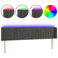 cabecero accesorio para dormir dormitorio mueble led 203 x 16 x 7888 cm tela terciopelo gris oscuro tdl0201048