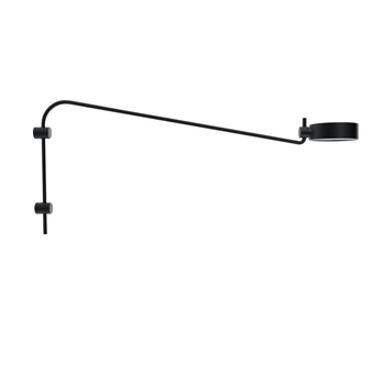 Lámpara De Pared Led Zafferano Super O Con Brazo Negro Recargable Y Regulable