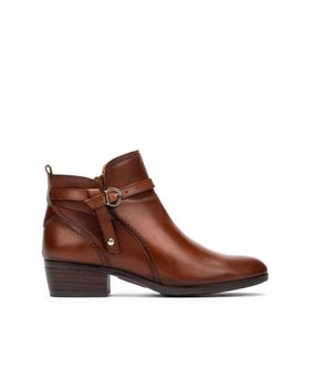 de PIKOLINOS PIKOLINOS DAROCA: BOTINES DE CUERO MARRÓN MARRóN