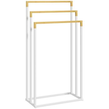 Toallero escalera 45x22.5x86 cm blanco y natural