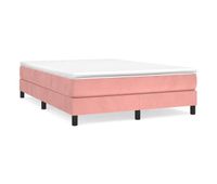 estructura de cama doble matrimonial - con somier terciopelo rosa 140x200 cm
