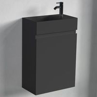 mueble de bano suspendido con lavabo negro 40 cm negro mate - lomazoo malibu