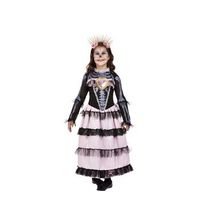 disfraz de senorita del dia de muertos negro y rosa para nina