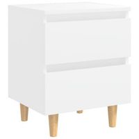 mesita de noche - mesilla patas de madera pino maciza blanco 40x35x50cm