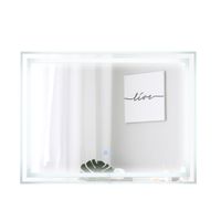 costway espejo de bano led 80 x 60 cm espejo rectangular de pared con luces regulables de 3 colores interruptor tactil funcion antivaho y memoria