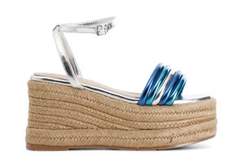 sandalias con mignon acolchado en cuña blue 39