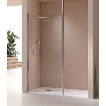 Mampara Ducha Fija Fresh Levante Plata Brillo - 120cm