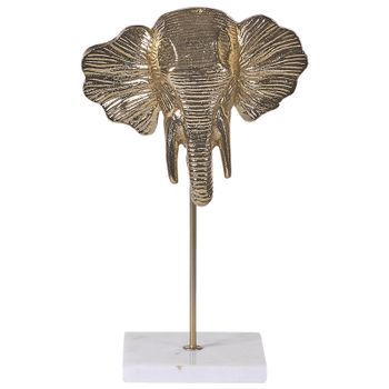 Figura De Metal Dorado 33 Cm Forma De Elefante Moderno Industrial Kaso