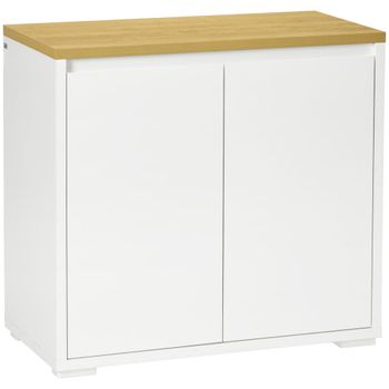 Aparador de salón 80x37x75 cm blanco