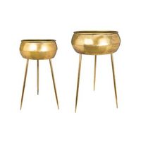 set 2 centros cpies metal dorado