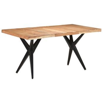 Mesa De Comedor De Madera Maciza De Acacia 160x80x76 Cm Vidaxl