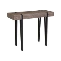 consola tablero madera oscura patas horquilla de metal negro 100 x 40 cm estilo industrial rectangular adena