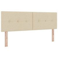 cabecero ajustable en altura con cabecera crema 160 cm tela vidaxl