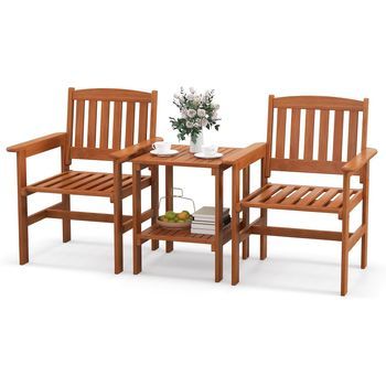 Conjunto Jardin Exterior De 3 Piezas Costway 63 X 60 X 88 Cm