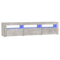 mueble de tv con luces led gris hormigon 180x35x40 cm vidaxl