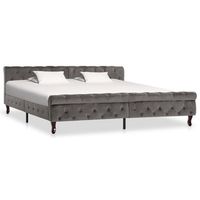 estructura de cama sin colchon terciopelo gris 200x200 cm vidaxl