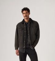 levis para hombre a5784-0048 chaqueta relaxed fit sherpa trucker marron l casual algodon