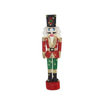 Decoración De Exterior Led De Navidad Cascanueces 120 Cm Adorno Navideño Para Jardín Iluminado Multicolor Hornavan