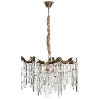 lampara de arana colgante estilo glamuroso diseno escalonado cristales sinteticos dorado jenmi
