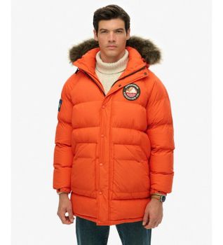 Superdry para hombre. M5012208A Parka Larga Everest Baffled naranja (XXL), Casual, Poliéster