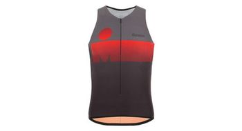 Santini x ironman audax aero sleeveless jersey black   red