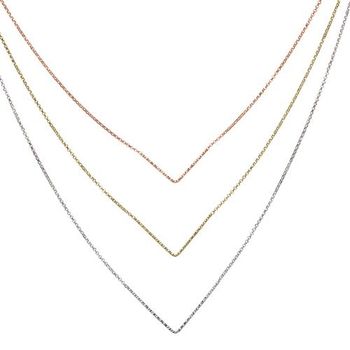 Cadena de varias vueltas de plata 925 tricolor
