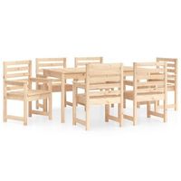 juego de comedor de jardin 7 piezas madera maciza de pino