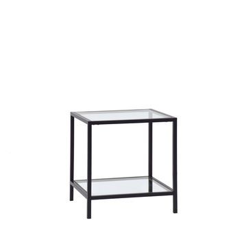 Mesa Auxiliar Cristal Templado Klast Home Industrial 50 X 55 Cm - Transparente