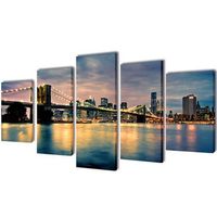 set decorativo de lienzos para pared  rio de brooklyn 200 x 100 cm vidaxl