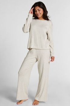 Hunkemöller Pyjama Pant Loose Pointelle Gris