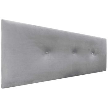 Dhome Cabecero De Terciopelo Liso Con Botones 160x50 Camas 150/160 - Gris Claro