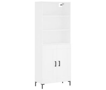 Aparador alto - mueble de almacenamiento madera contrachapada blanco 69,5x34x180 cm es641