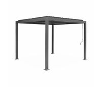 pergola bioclimatica 3x3m de lamas de aluminio y acero antracita - 292x292x231 cm