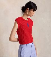polo ralph lauren para mujer 211a12704001 jersey de croche de algodon con big pony rojo s casual sin mangas  tirantes